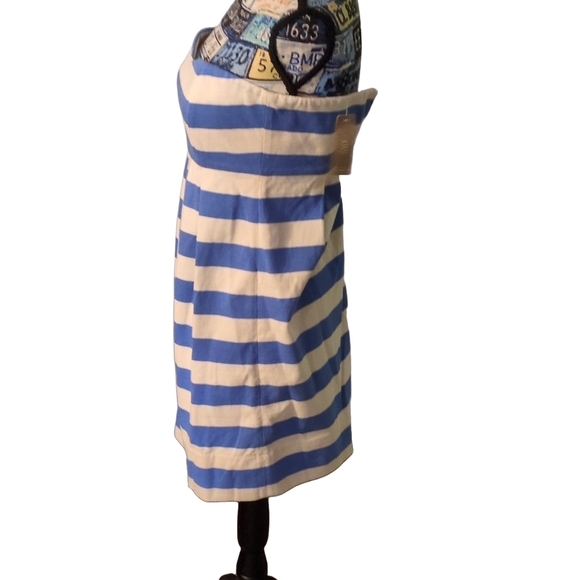 J. Crew Blue Striped Strapless Nautical Mini Dress Small - Picture 3 of 8